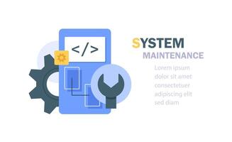 setting up applications on a mobile phone, icon, adjustment or maintenance app, download configuration and install on phone vector