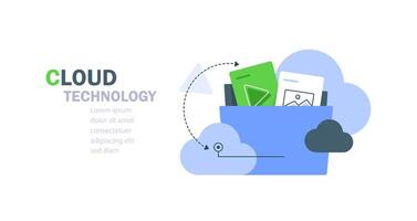 Cloud computing concept,cloud server,device data exchange and file synchronization concept vector