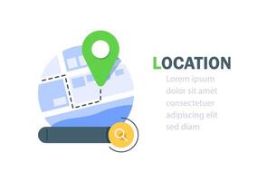 Search Bar and Pin,GPS and Navigation Symbol. Element for Map,flat design icon illustration vector
