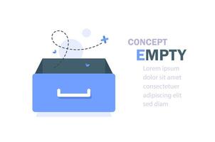 No file or document,empty cabinet box concept,element for landing page, empty state ui, infographic vector