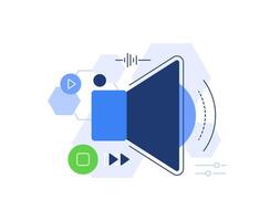 Audio listening,Multimedia content vector