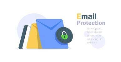 Email service security concept,Electronic mail message as part of business marketing vector