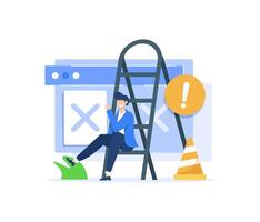 Website under construction page, System maintenance, People building website, Website development, Developer fixing website vector