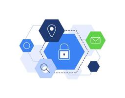 online security and personal data protection,flat design icon illustration vector