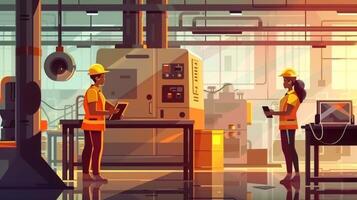 Portrait of African American Female Engineer Monitoring Warehouse Operations.Generated image photo