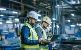 Engineers Using Digital Technology to Monitor Wind Turbine Maintenance.Generated image photo