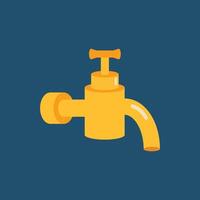 Golden tap in flat style vector
