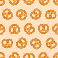 Bavarian pretzel seamless pattern vector