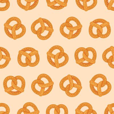 Bavarian pretzel seamless pattern