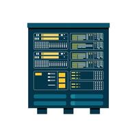 Huge server rack isolated on white background vector