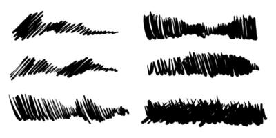 Set of hand drawn lines. Doodle design element with underline, scribble, swashes, swoops. swirl vector