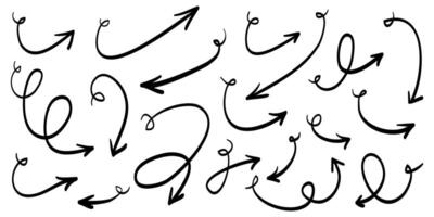 hand drawn Arrows icons Set. arrow icon with various directions. isolated on a white background vector