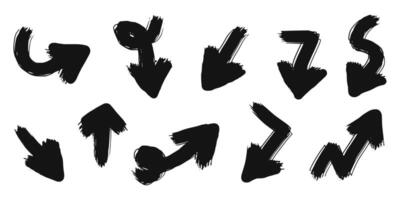 Hand drawn Arrows icons Set. arrow icon with various directions. isolated on a white background vector