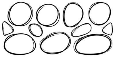 Hand drawn scribble line circles. Doodle circular for message note mark design element vector