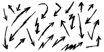 Hand drawn Arrows icons Set. arrow icon with various directions. isolated on a white background vector
