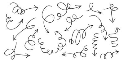 hand drawn Arrows icons Set. arrow icon with various directions. isolated on a white background vector