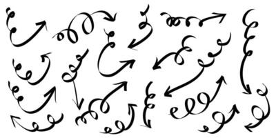 hand drawn Arrows icons Set. arrow icon with various directions. isolated on a white background vector