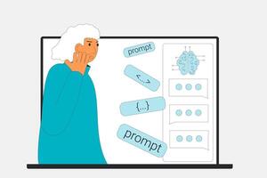 Artificial intelligence confusing. Prompt engineering problem vector