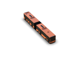 Realistic bus isolated on background. 3d rendering - illustration png