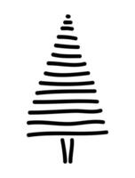 Doodle fir tree set. Hand drawn various Christmas trees isolated on a white background. illustration vector