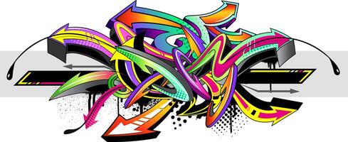 Abstract colorful graffiti art background. Decorative arrows in graffiti styles vector