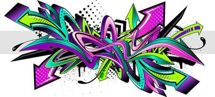 Abstract colorful graffiti art background. Decorative arrows in graffiti styles vector