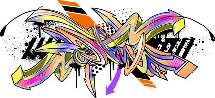 Abstract colorful graffiti art background. Decorative arrows in graffiti styles vector