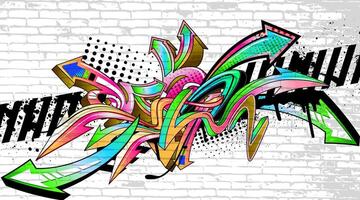 Abstract colorful graffiti art background. Decorative arrows in graffiti styles vector