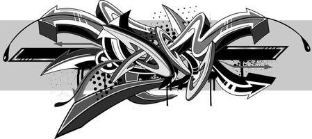 Abstract black and white graffiti art background. Decorative arrows in graffiti styles vector