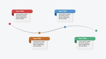 Creative infographic template with 4 options. Business presentation design, modern corporate workflow. vector