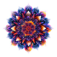 Mandala fractal design element with flower pattern isolated on transparent background png