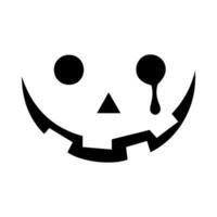 Crying smile Pumpkin Face Silhouette for Halloween. Mixed Emotions, Bittersweet Icon. Smiling Through Pain Isolated on Transparent Background. Perfect for October Decorations and Horror Themes vector