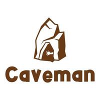 Caveman Flat Minimalist Logo Design vector