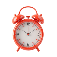 3D alarm clock isolated on a transparent background png