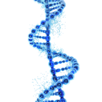 3d azul dna hélice seqüência elemento isolado png