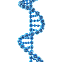 3D blue DNA helix sequence element isolated png