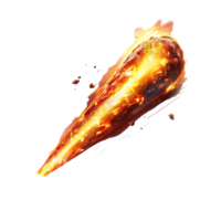 A blazing oval shaped meteor isolated against a transparent backdrop creates a striking contrast png