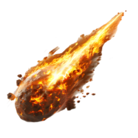 A blazing oval shaped meteor isolated against a transparent backdrop creates a striking contrast png