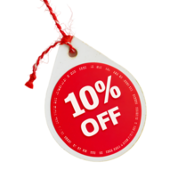 A distinctive red label contrasts with a white label proudly displaying 10 OFF in isolation png