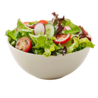 A garden salad served in a bowl isolated against a transparent background for crisp presentation png