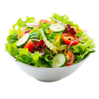 A garden salad served in a bowl isolated against a transparent background for crisp presentation png