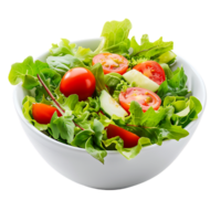 A garden salad served in a bowl isolated against a transparent background for crisp presentation png