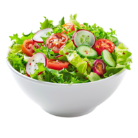 A garden salad served in a bowl isolated against a transparent background for crisp presentation png
