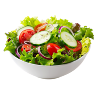 A garden salad served in a bowl isolated against a transparent background for crisp presentation png
