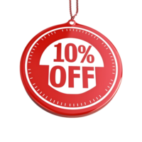 A distinctive red label contrasts with a white label proudly displaying 10 OFF in isolation png