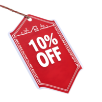 A distinctive red label contrasts with a white label proudly displaying 10 OFF in isolation png