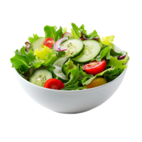 A garden salad served in a bowl isolated against a transparent background for crisp presentation png