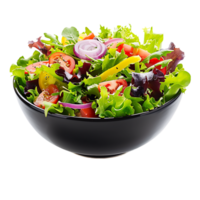 A garden salad served in a bowl isolated against a transparent background for crisp presentation png