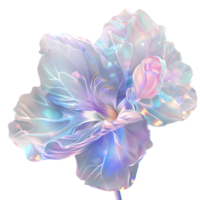 A picture displaying a shimmering blossom showcasing its iridescent petals png