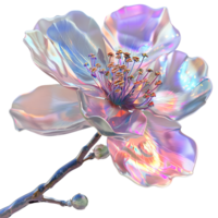 A picture displaying a shimmering blossom showcasing its iridescent petals png
